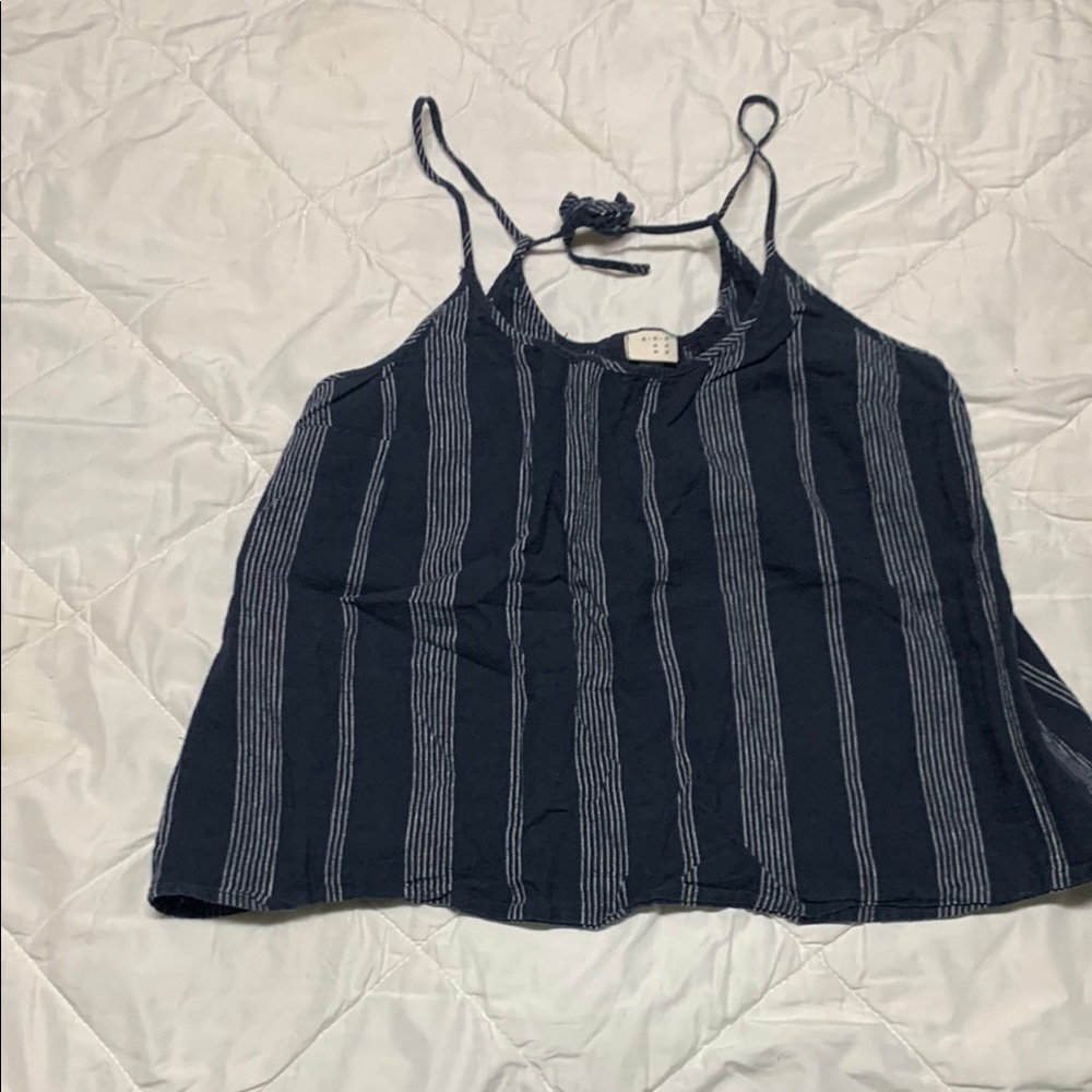 Blue Crop Camisole with Tie back